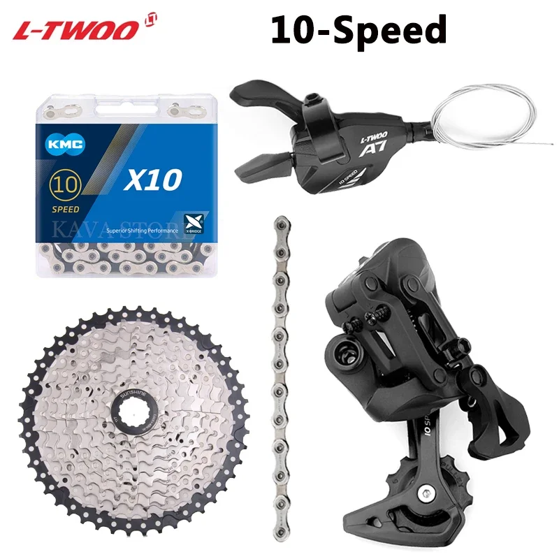 LTWOO-Juego de palanca de cambios para bicicleta de montaña, kit de cambio de marchas, desviador trasero, cadena X10, A7, 1x10, 11-40/42/46/50T,