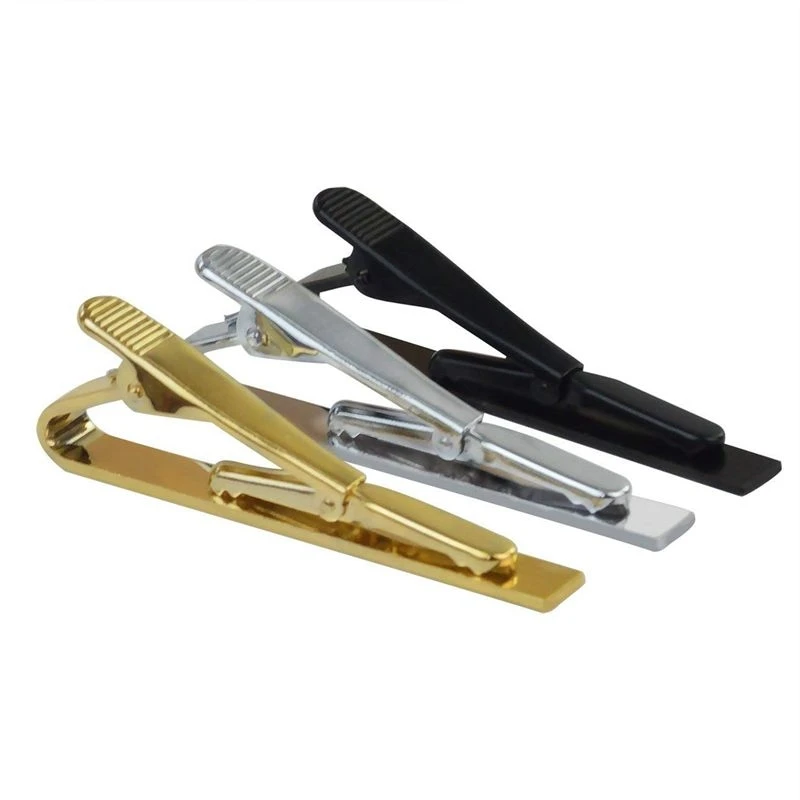 6Pcs Tie Bar Clip, Tie Tack Pins Tie Clips Men Silver Gold Black Necktie Bar Pinch Clip Set 2.2 Inch Clasps Eco-Friendly