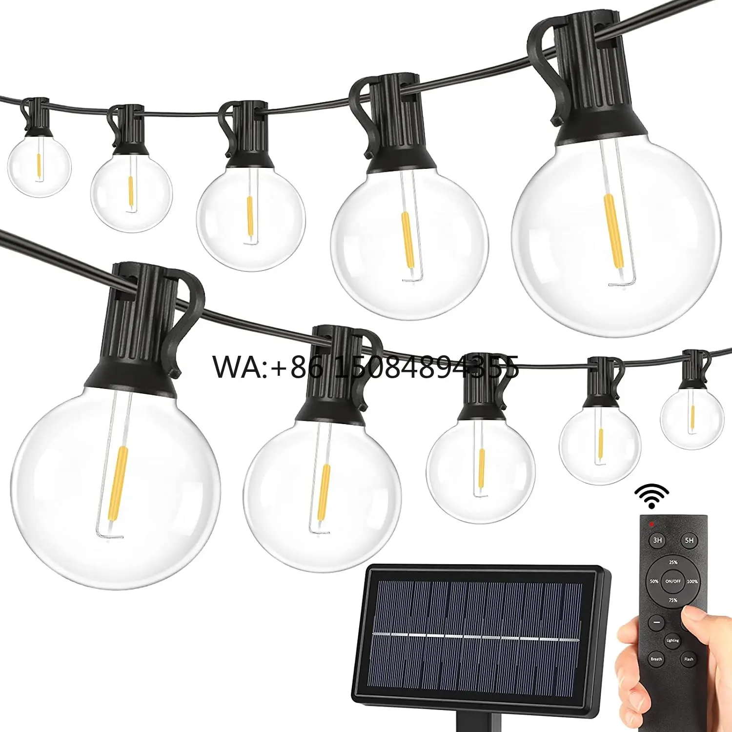 25ft G40 Indoor/Outdoor Christmas String Lights With Remote IP65 Rated for Indoor Use for Garden Decorations