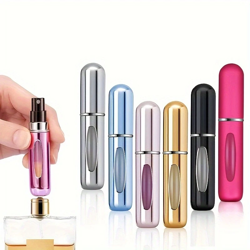 Flacon de parfum rechargeable de 5ml, conteneur de liquide pour cosmétiques, distributeur de vaporisation, tête de pression, Portable, pour voyage