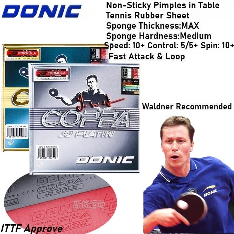

DONIC Non-Sticky Pimples in Table Tennis Rubber Sheet Medium Hard Sponge Thickness MAX Ping Pong Rubber For Fast Attack & Loop