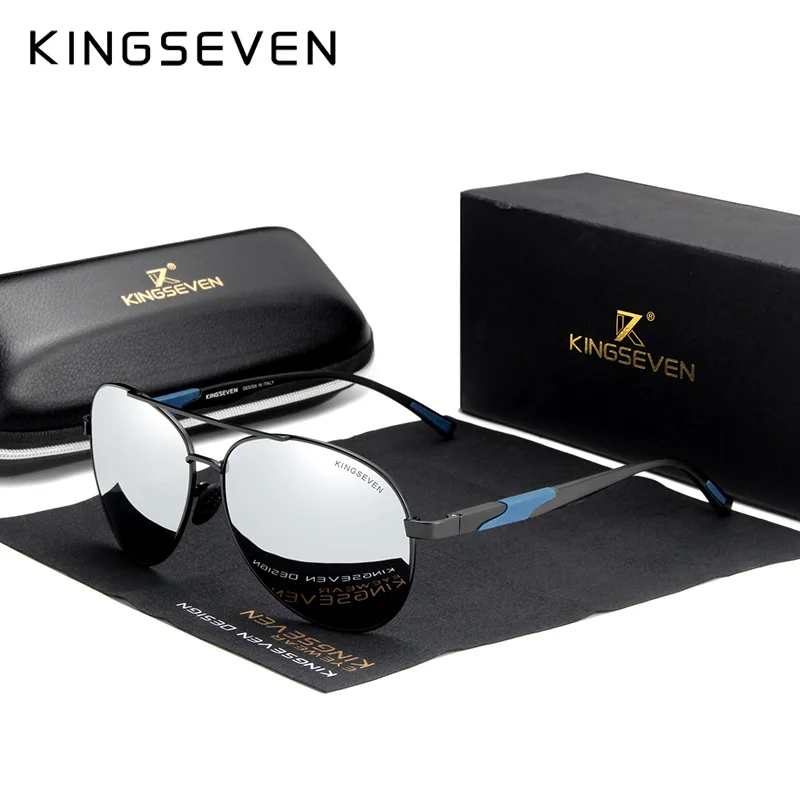 KINGSEVEN męskie aluminiowe okulary przeciwsłoneczne z polaryzacją klasyczne markowe okulary przeciwsłoneczne EMI chroniąca powłoka soczewki okulary przeciwsłoneczne N7228