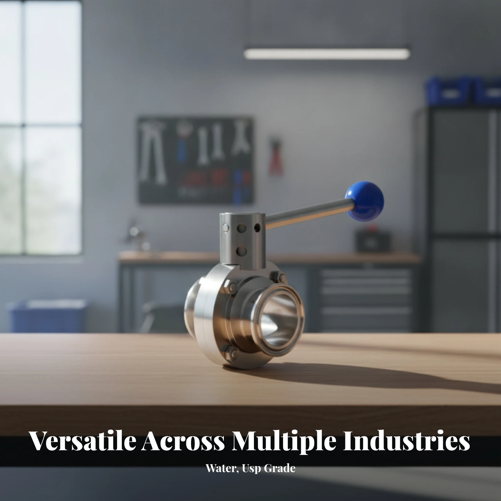 Tri-Clamp Butterfly Valve Dairy Sanitary Butterfly Valve Compact Brewing for Processing Lines, Water Circulation