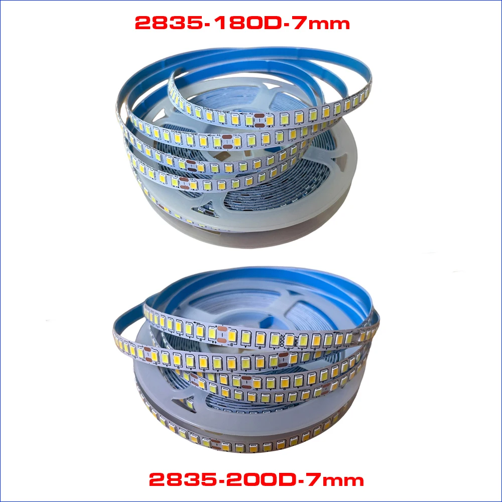 （2 Solder Joints）5 Meters 3 Colors 180D-7mm and 200D-7mm Flexible Constant Current LED Strip With 3000K+6500K 18W or 20W×2/Meter
