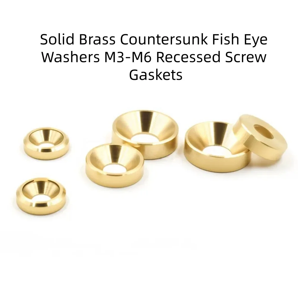 M3-M6 Brass Countersunk Fish Eye Washer Solid Recessed Screw Flat Gasket Hardware Accessories