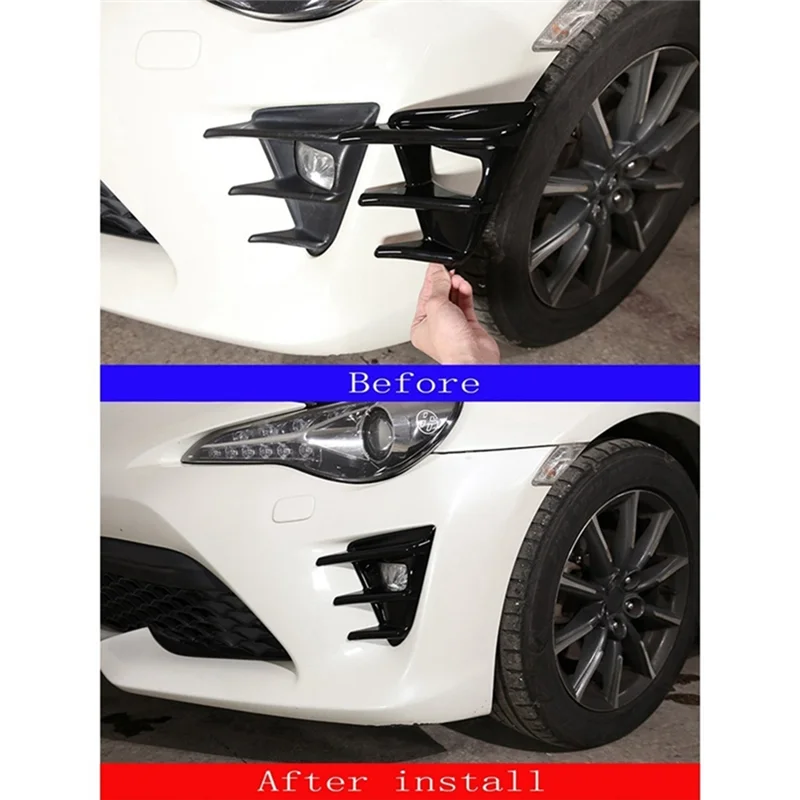 أغطية إطار مصابيح الضباب الرائجة شبكة المصد الأمامي لسيارة Toyota 86 FT86 GT86 ZN6 2016-2020 أسود