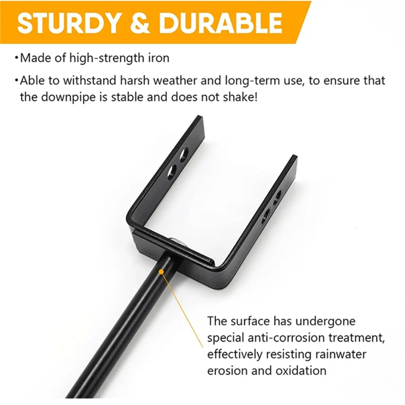 【Lowest-Price!】Heavy Duty Rainwater Downspout Bracket-Adjustable Size, Rust-Proof Anchor For Pipe Support, Simple Installation(2