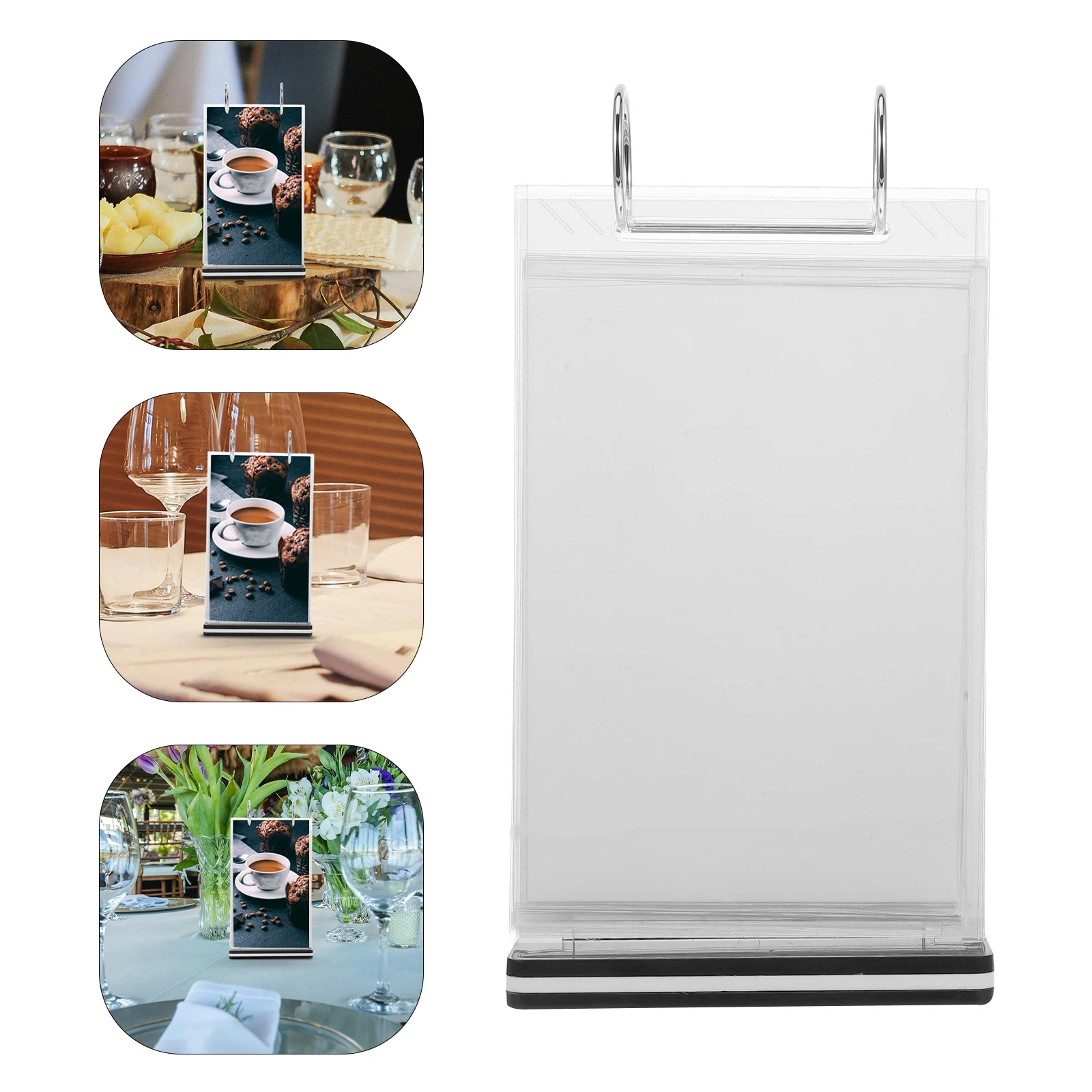 2 stücke Tabletop Menü Halter Flip Multi-Seiten Display-ständer Für Restaurant Desktop Zeichen Halter Poster Stehen Mit Basis menü