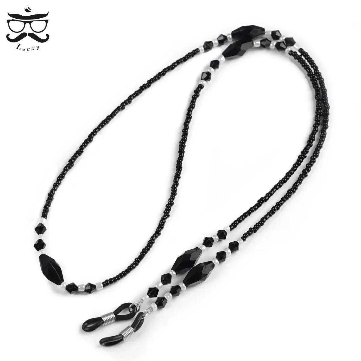 Fashion Glasses Chain  Black Acrylic Bead Chain Anti-Slip Glasses Rope Holder Neck Strap Sunglasses Hanging Rope Accessories