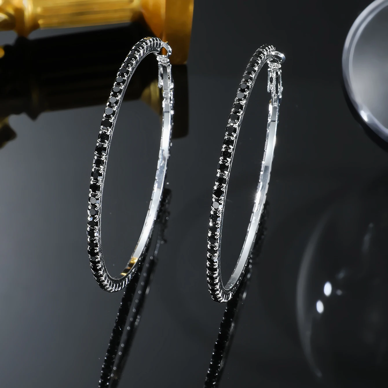 Hotsale new multi layer cubic zircon micro paved full CZ hoop earrings for women Korean jewelry