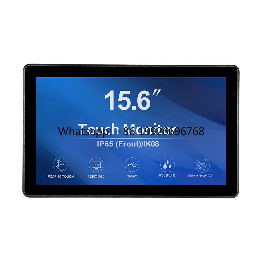 15.6 Inch Capacitive Touch Screen Industrial LCD Monitor for 1920x1080 HDMI USB Interface New