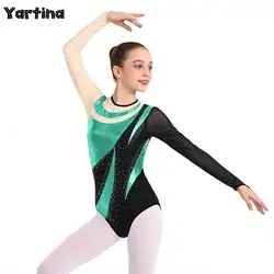 Womens Adult Rhythmic Gymnastics Ballet Jersey Artistic Figure Skating Costume Shiny Rhinestone Metallic Tights Leotard Jumpsuit