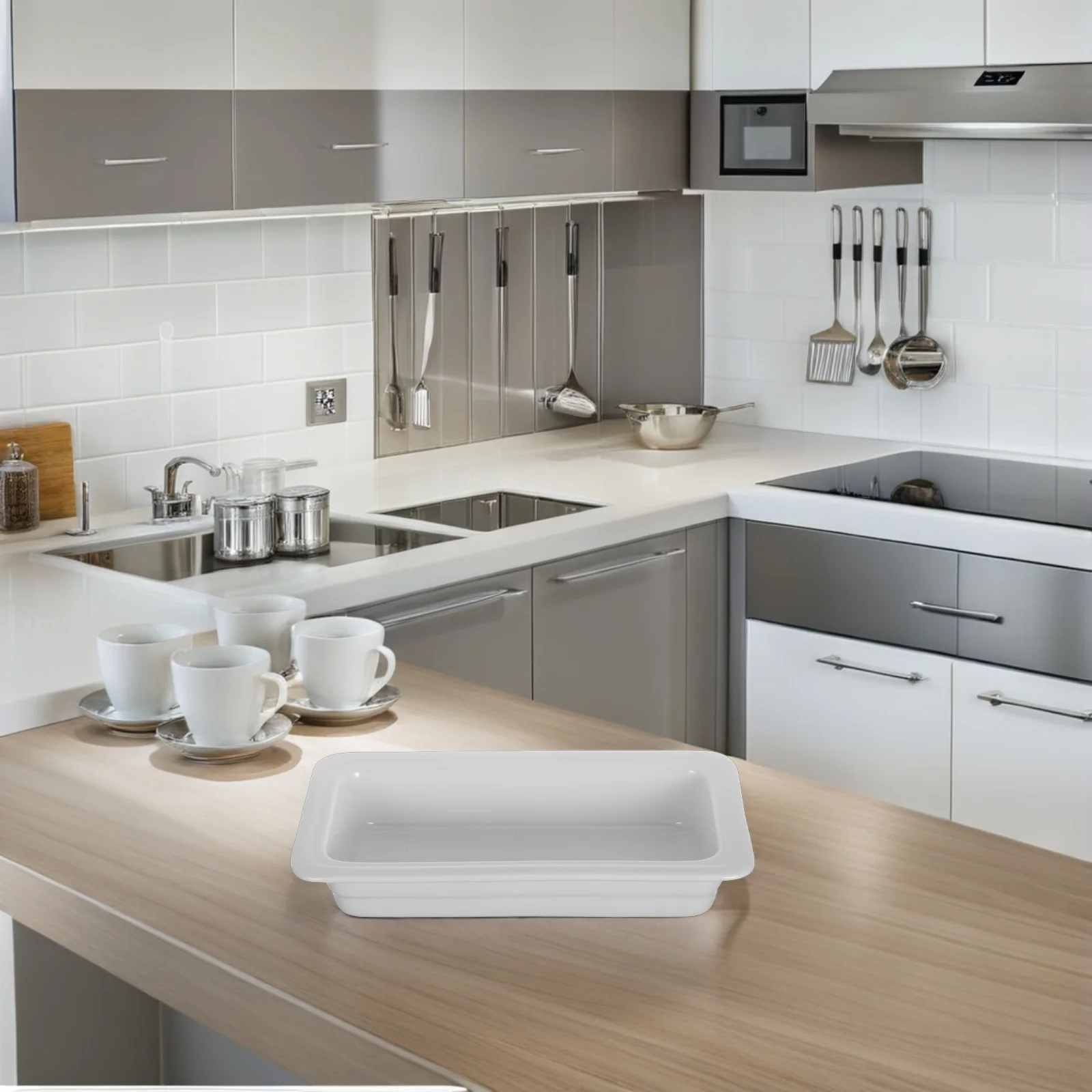 

Rectangular Buffet Warmer Platter Ceramic Serving Tray for Parties Restaurants Hotels Heat Retention Food Warmer Server Dish