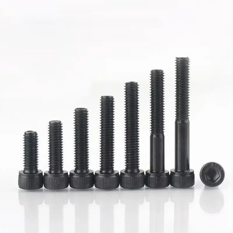 DIN912 Black Hex Socket Head Cap Bolt 10-40mm, 12.9 Grade Carbon Steel Allen Screw M3 M4 M5 M6, 10/20pcs