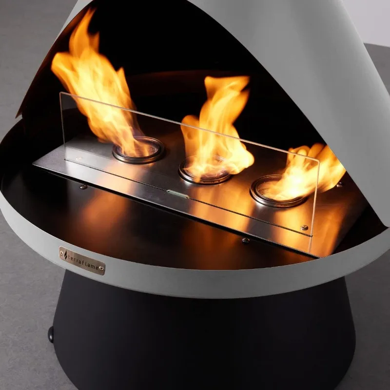 Modern Gel Fuel Fireplace | Mist Clean Burning and Smoke-Free Portable and Freestanding Fireplace for Indoor and Outdoor Use