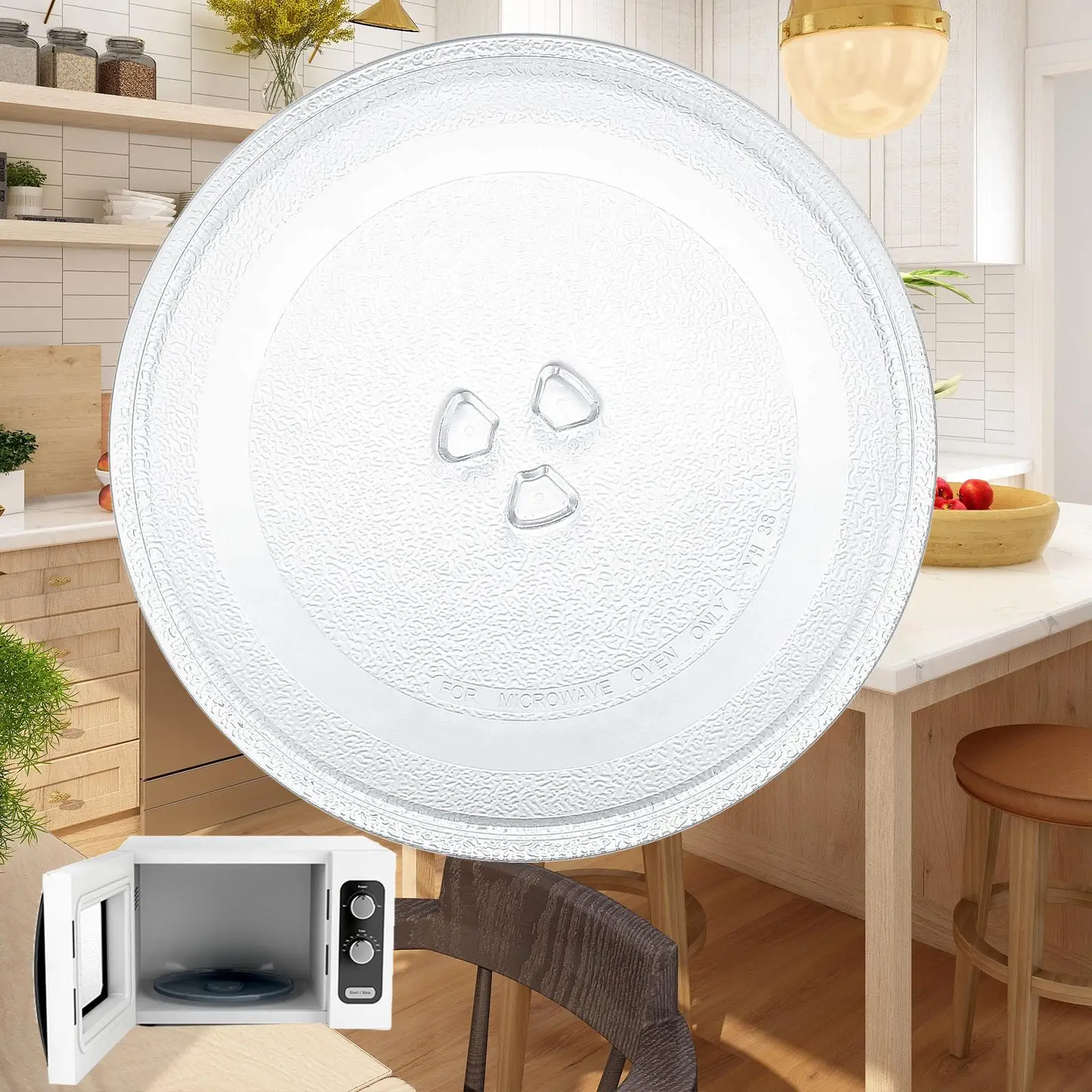 9.6In Microwave Glass Plate Turntable Durable Cooking Tray Universal Microwave Replacement Accessories