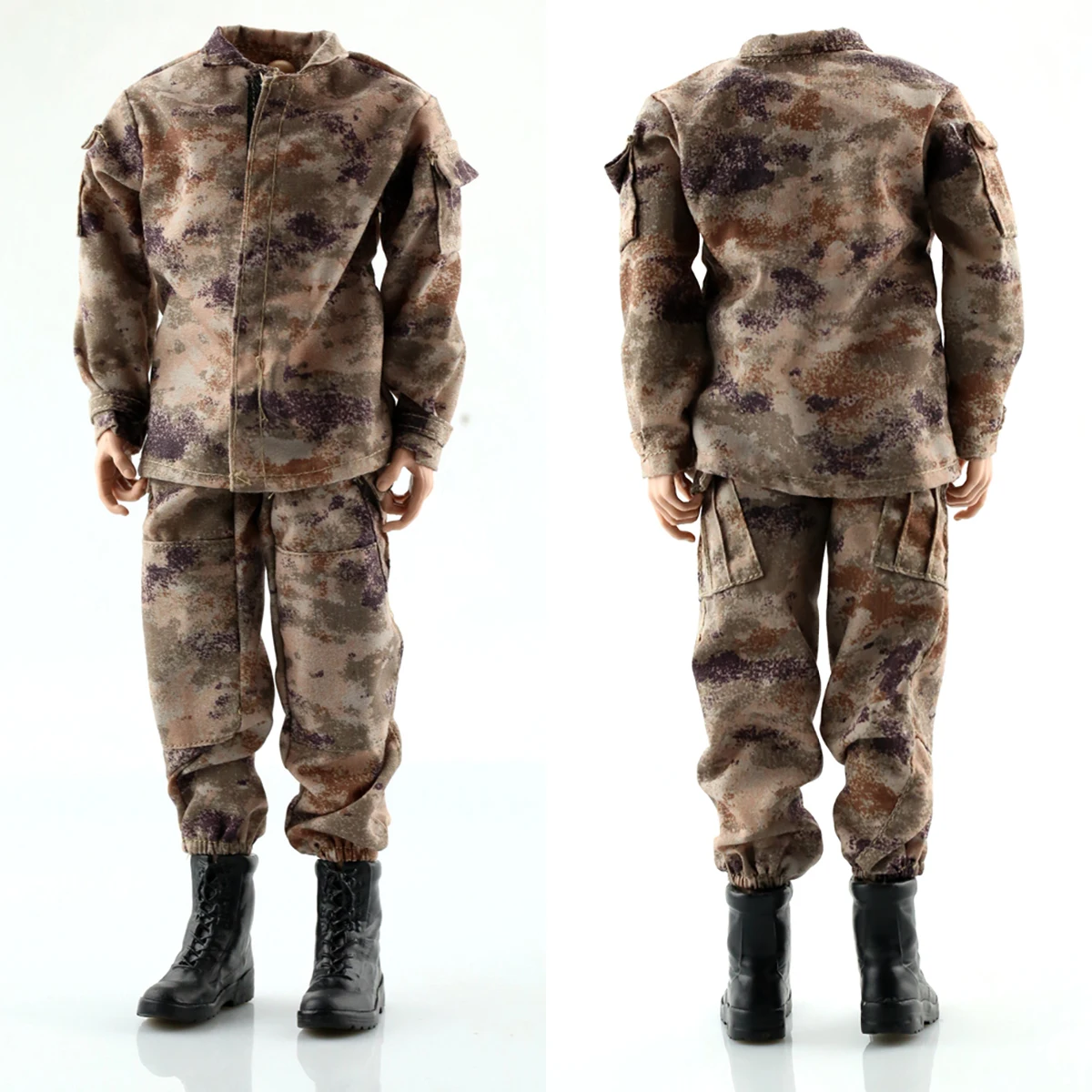 1/6 مقياس الذكور الجندي السماء المرصعة بالنجوم الصحراء التمويه دعوى الملابس الصفراء مجموعة صالح 12 ''عمل الشكل الجسم الدمى #1