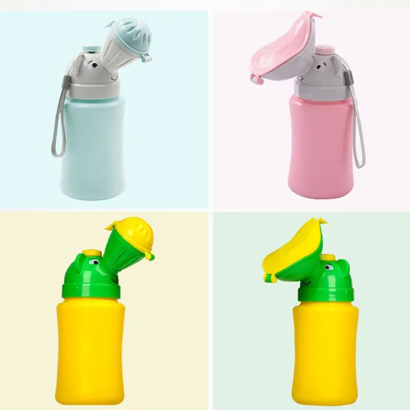 500ml Portable Baby Child Potty Urinal Cute Elephant Emergency Toilet for Camping Car Travel and Kid Potty Pee Training Bottle