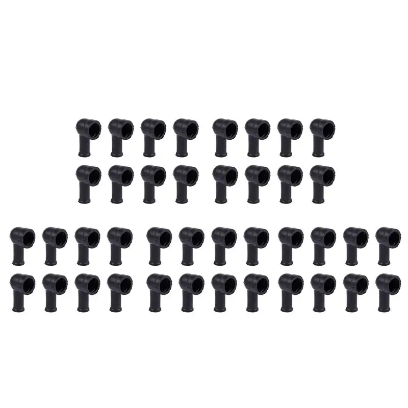 40 Pcs 15Mm X 8Mm Black Smoking Pipe Shaped PVC Battery Terminal Insulating Covers Boots