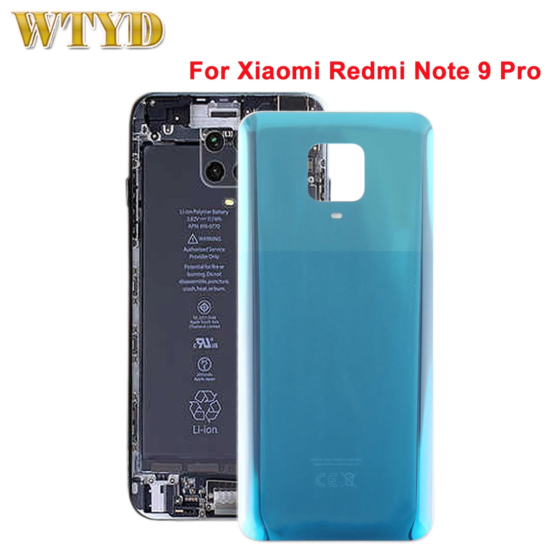 OEM Glass Battery Back Cover For Xiaomi Redmi Note 9 Pro Replacement Mobile Phone Repair Parts