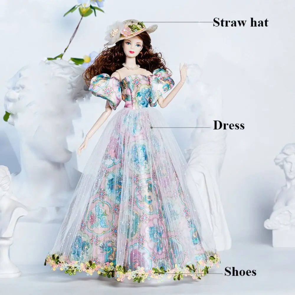 European Fashion Supermodel Doll Dresses with Shoes Hats Crown Lace Wedding Dresses for 1/6 BJD 30cm Supermodel Dolls