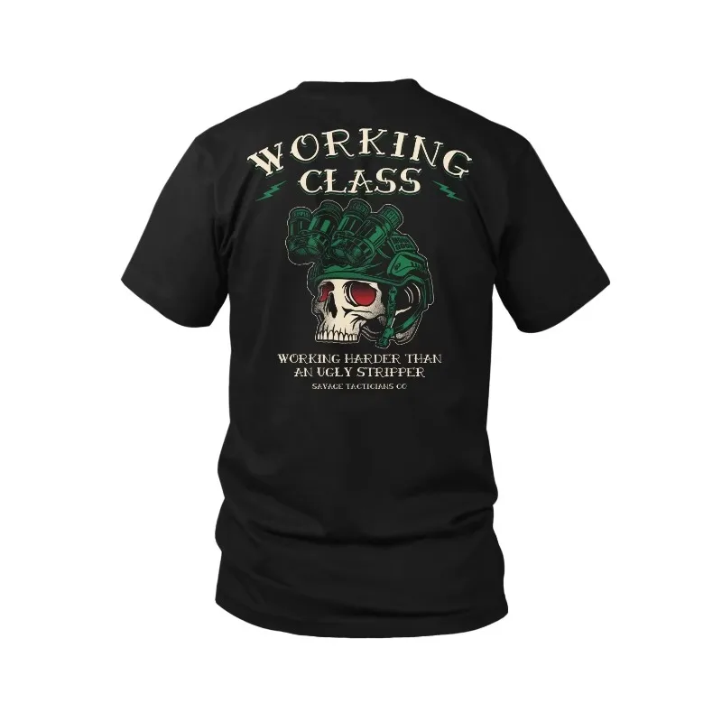 فئة العمل – تي شيرت برسومات Savage Tacticians للجنسين للرجال والنساء بأكمام صيفية من علامة تجارية فاخرة كاجوال عتيقة #1