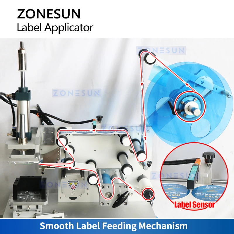 Zonesun Flat Surface Label Applicator Flat Labeling Machine Table Top Labeler Jar Labeling Machine ZS-TB802