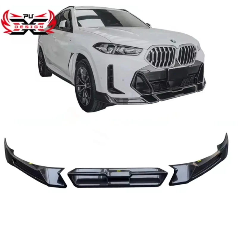 Front Bumper Front Lip Spoiler For BMW X6 G06 lci FD Style Carbon Fiber Body Kit