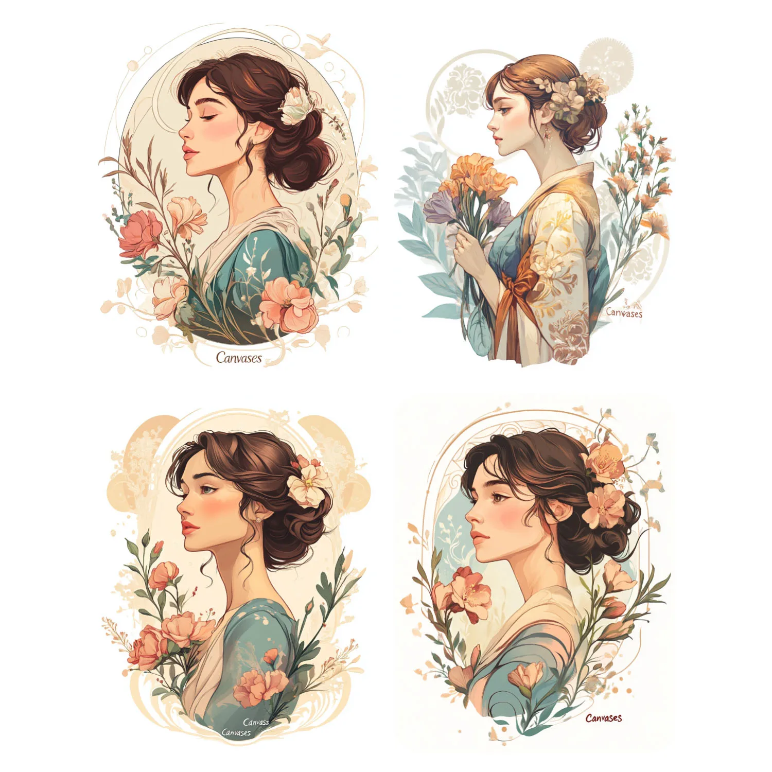 

Hand Painted girl surrounded by flowers Acrylic Painting by Numbers DIY Canvas Art Home Decoration Surprise Gift Kit