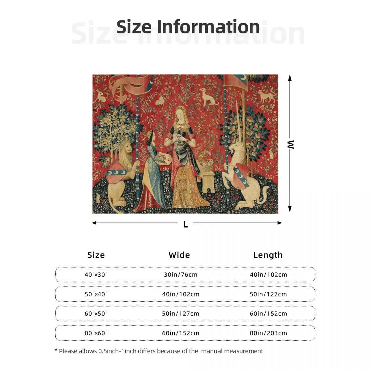 The Lady and the Unicorn: à Mon Seul Désir Throw Blanket Weighted warm winter Cute heavy to sleep Blankets