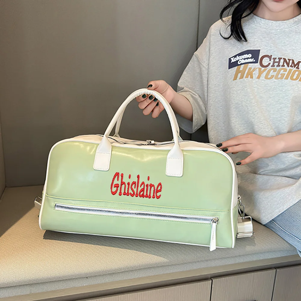 

Casual Customizable Embroidered Fitness Bag, Outdoor Short Distance Business Travel Bag, Large Capacity Crossbody Luggage Bag