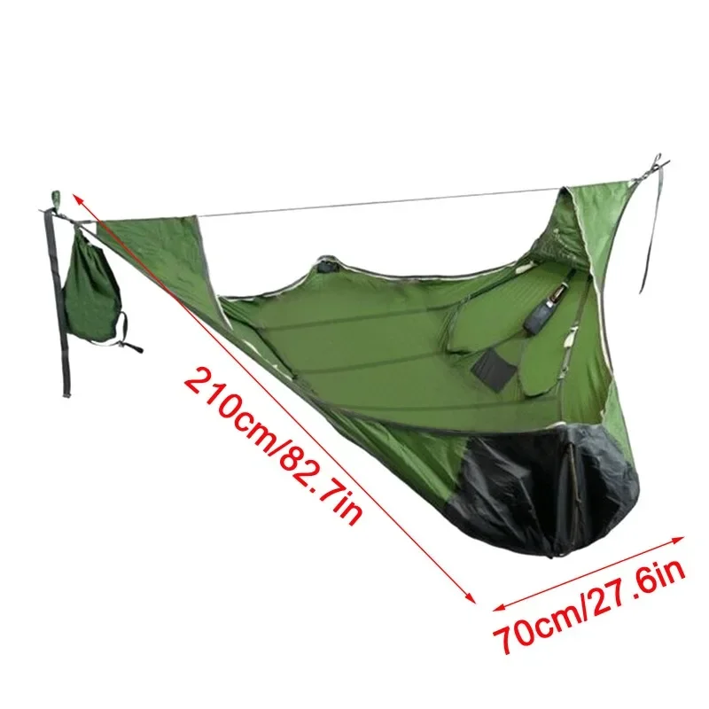 Outdoor Survival Portable Single Hammock Camping Elevated Sleeping Bed Tear-proof Mosquito-proof Lying Flat Hammock 2024 New