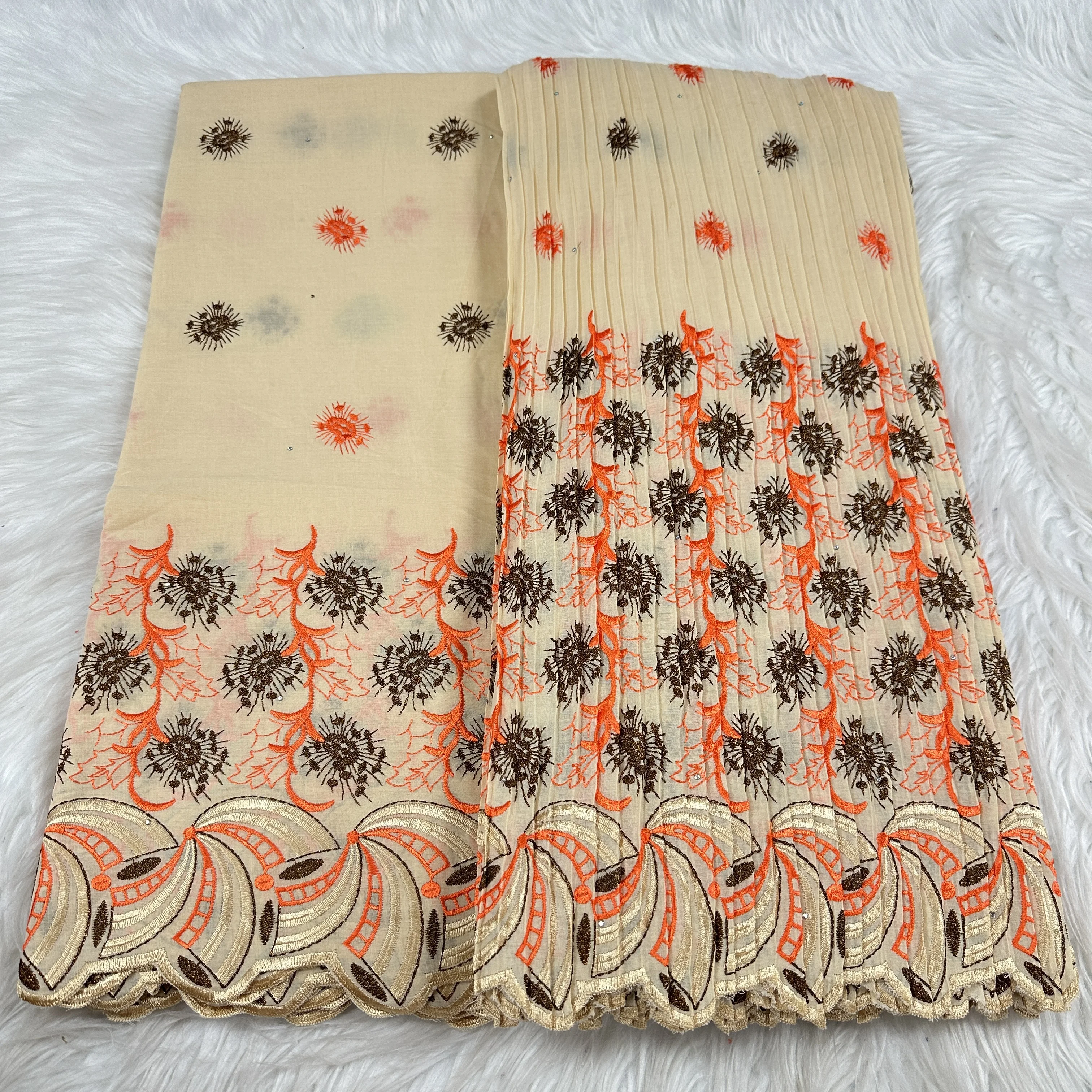 

New African Swiss Voile Lace Fabric 2025 Stones High Quality Nigerian Cotton Lace Fabric 2.5+2.5 Yards For Wedding Party Dresses