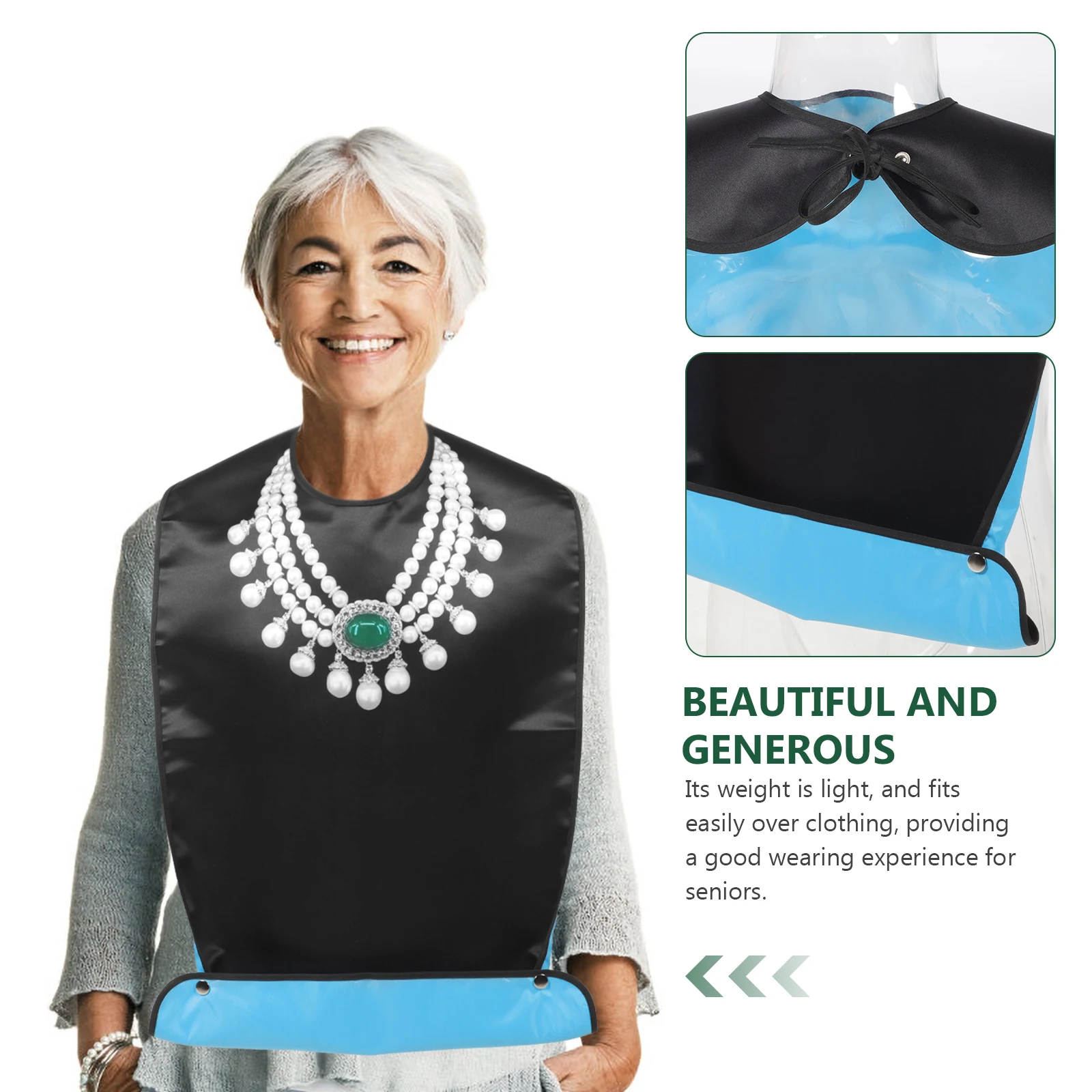 

Waterproof Feeding Apron For Seniors Durable Soft Absorbent Elderly Care Bib Lightweight Easy Wash Multiple Colors Senior Dining