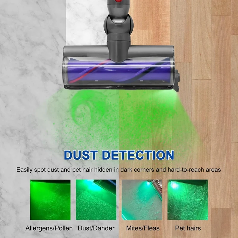 مكنسة كهربائية أضواء ليزر لشعر الحيوانات الأليفة ، عرض الغبار ، مصباح ليد ، بطارية ، قطع غيار فراغية عالمية للقطط والكلاب ، 4: way