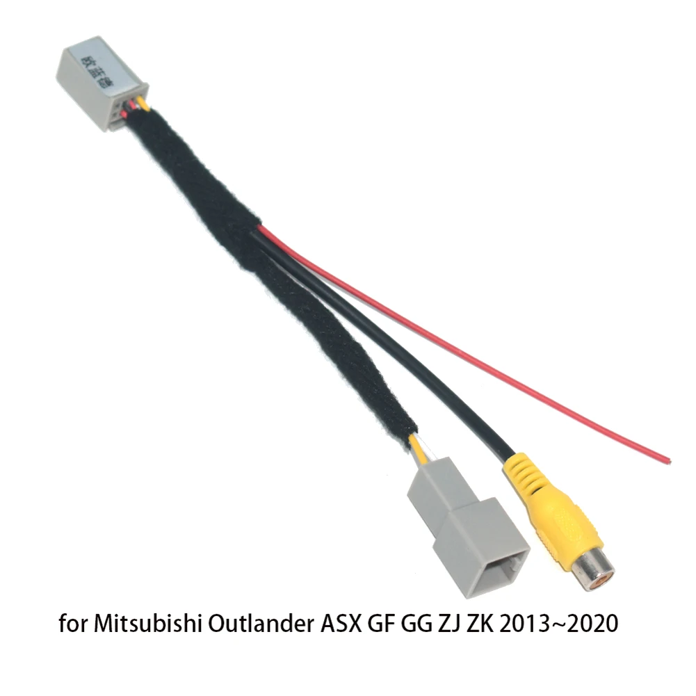 Adaptor kabel konversi kamera spion mobil, RCA kamera mundur Video, untuk Mitsubishi Outlander ASX GF GG ZJ