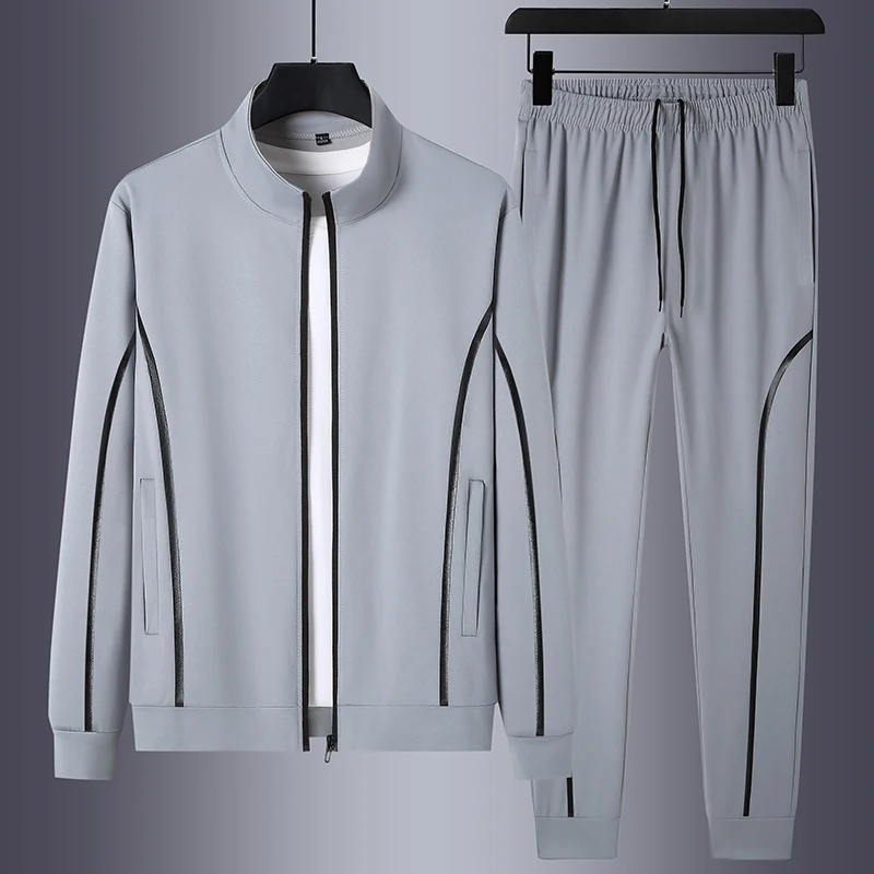 Men Tracksuits Sports Suit 2pics Set Jacket Coat Pants Jog Clothes Plus Size 7xl Oversize Sportswear Spring Autumn Loose