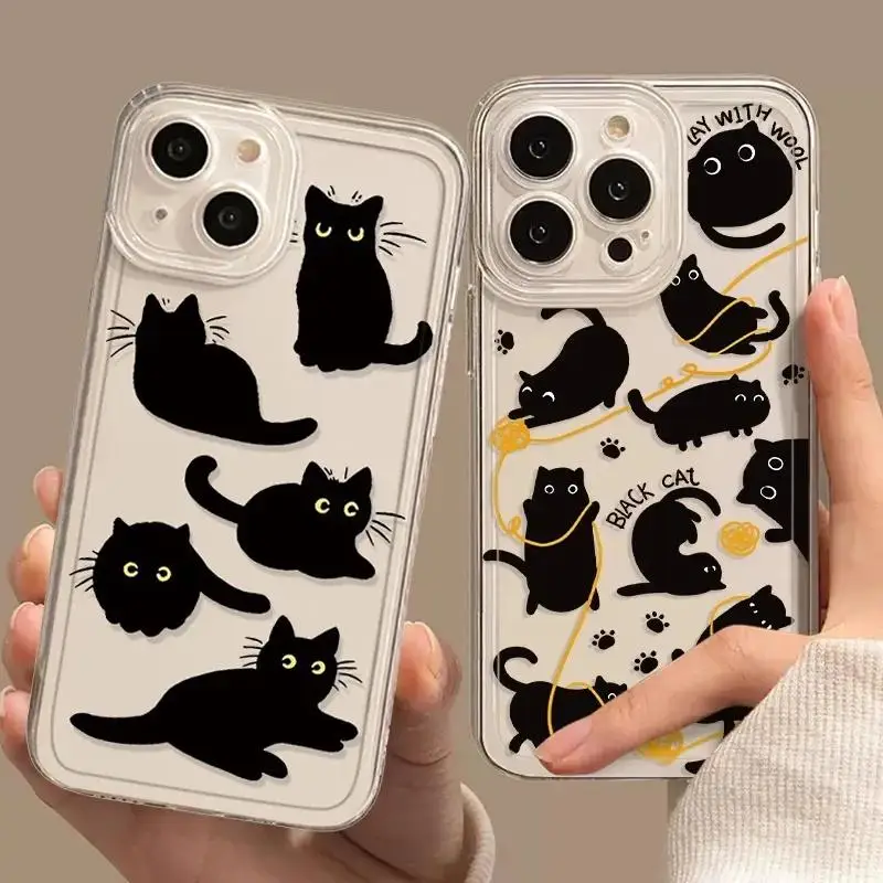 Butterfly Cat Case for Realme C53 C55 C67 C33 C30 C35 C51 C21Y C25Y C20 C15 C21 7i 8i 9i 9 10 12 Pro Plus 8 5G Clear TPU Cover