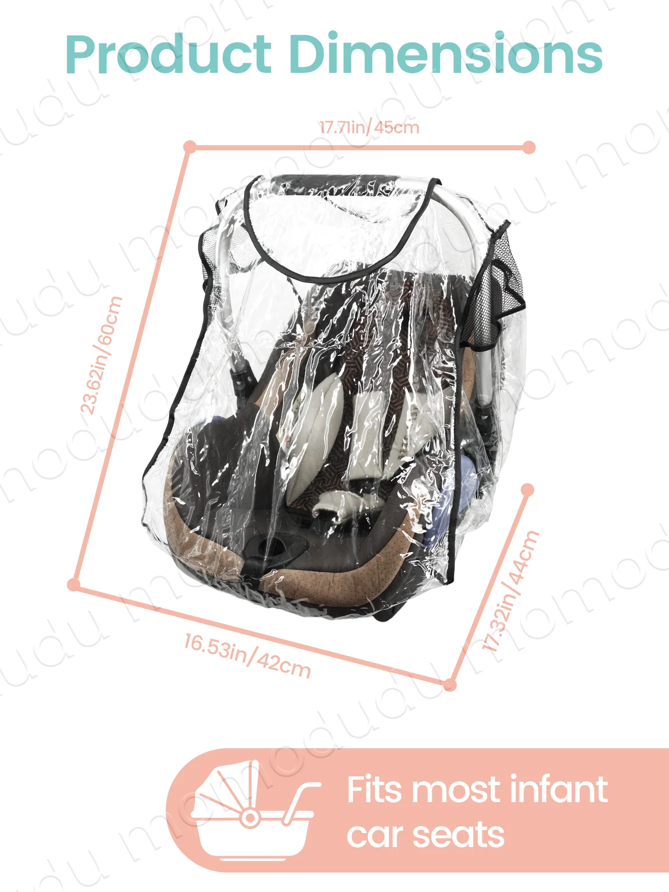 Baby Safety Seat Windproof Rain Cover Dustproof Transparent EVA Stroller Baby Carriage Rain Cover Dust Cover
