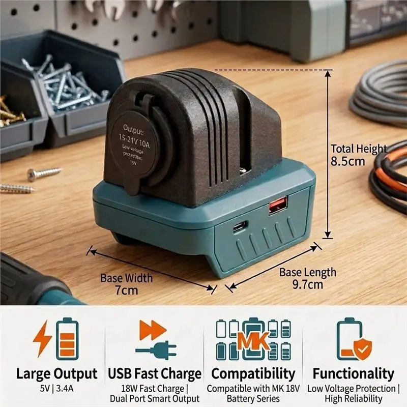 Reliable-Cigarette Lighter Waterproof Tent-Style Design For 18V Lithium Battery Powered Panel Power Outlet 15V-21V 10A Ou