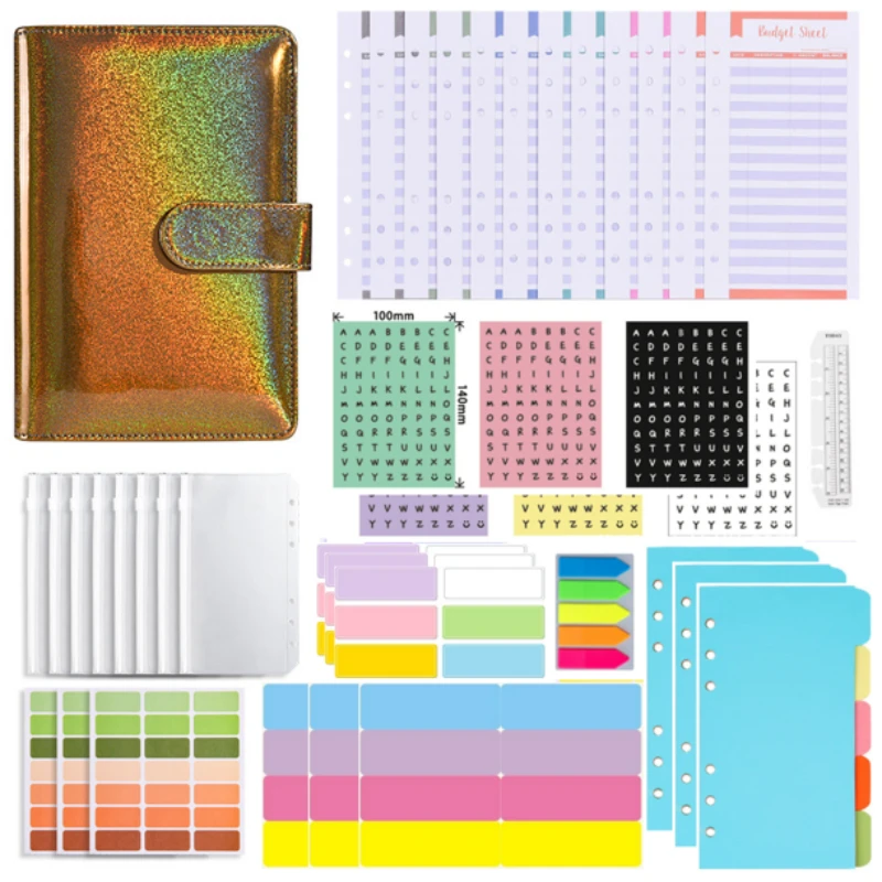 

2023 A6 PU Leather Budget Binder Notebook Set with Budget Planner and Cash Envelopes System Money Budget Saving Bill Organizer