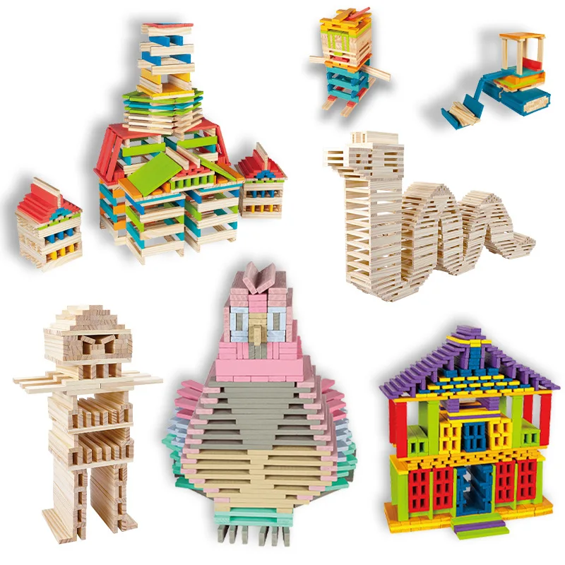 Versatile Building Block Strips For Kindergarten Construction Wooden Toys Kapule Children's Stacked Tall Wooden Toys