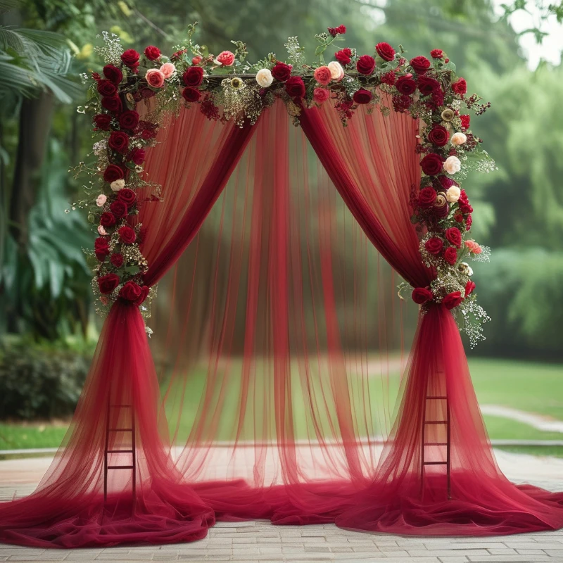 50 Meter Hochzeitsdekoration Tüllrolle Kristall-Organza Transparenter Stoff für Geburtstagsfeier-Hintergrund Hochzeitsstuhl-Bänder Deko-Garn – Detail 18