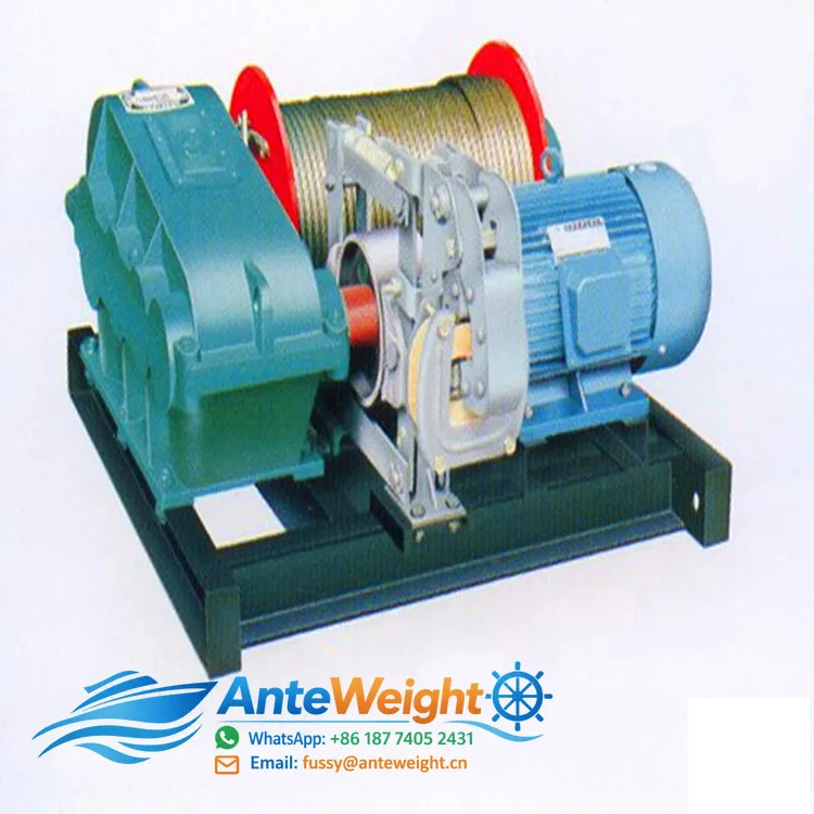 Electric Marine Anchor Windlass Towing with Hoist Wire Rope Boat Trailer Slipway Cranes