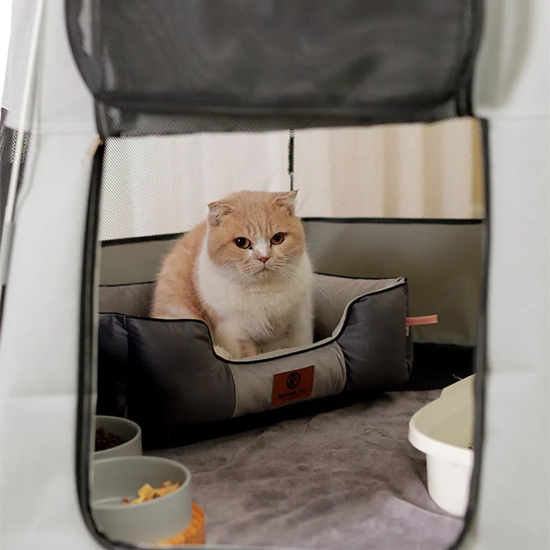 Imagem -03 - Casa Dobrável para Gatos Tenda Portátil para Animais de Estimação Camas Reprodutores Caixa de Parto Fechada Gatas Grávidas Sala de Parto para Gatos