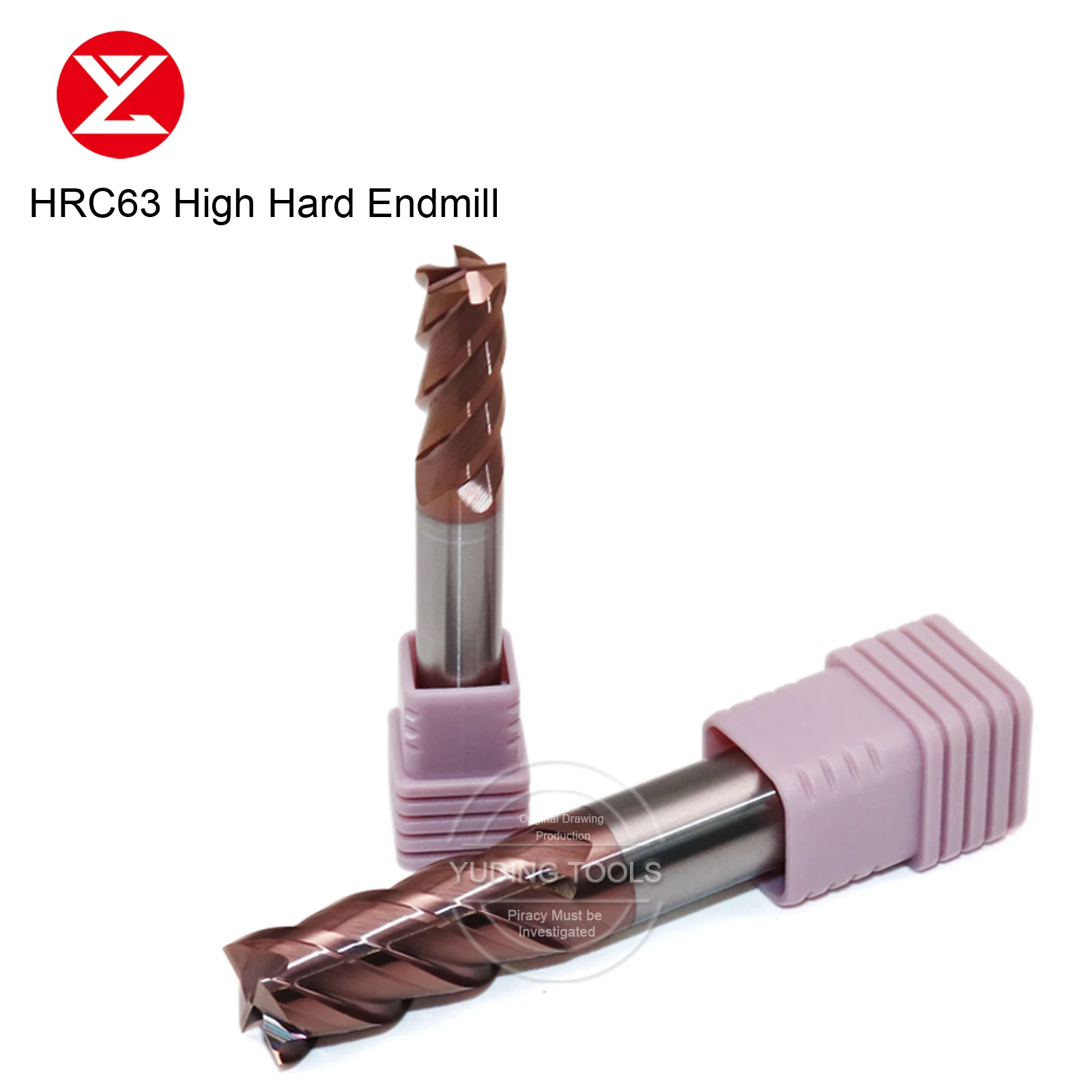 HRC63 Solid Carbide Milling Cutter Tungsten Steel Endmill 4mm 6mm 8mm 10mm 12mm For High Hardness Material Steel Mold Steelal