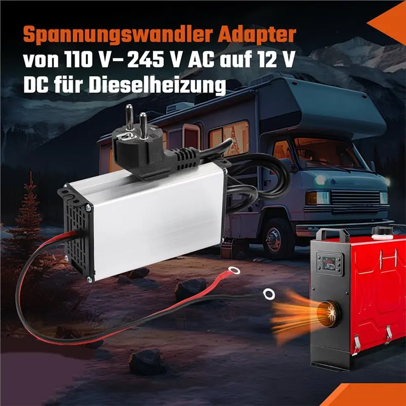 AEA7-240V To 12V AC/DC Power Supply Adapter Transformer Power Supply Adapter For 5-8 KW Diesel Air Heater For Caravan EU Plug view 5