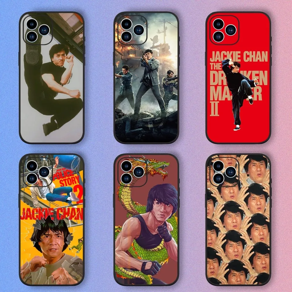 Kung Fu Superstar Jackie Chan Phone Case iPhone 15,14,13,12,11,XS,XR,X,8,7,Pro,Max,Plus,mini Silicone Black Cover