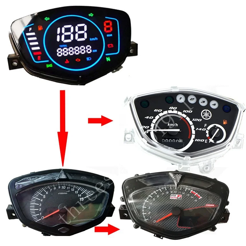 For Yamaha  lc135 v1 crypton 110 CRYPTON X 135 CRYPTON R 135 digital meter modified Ful Led Meter SpeedMeter Odometer