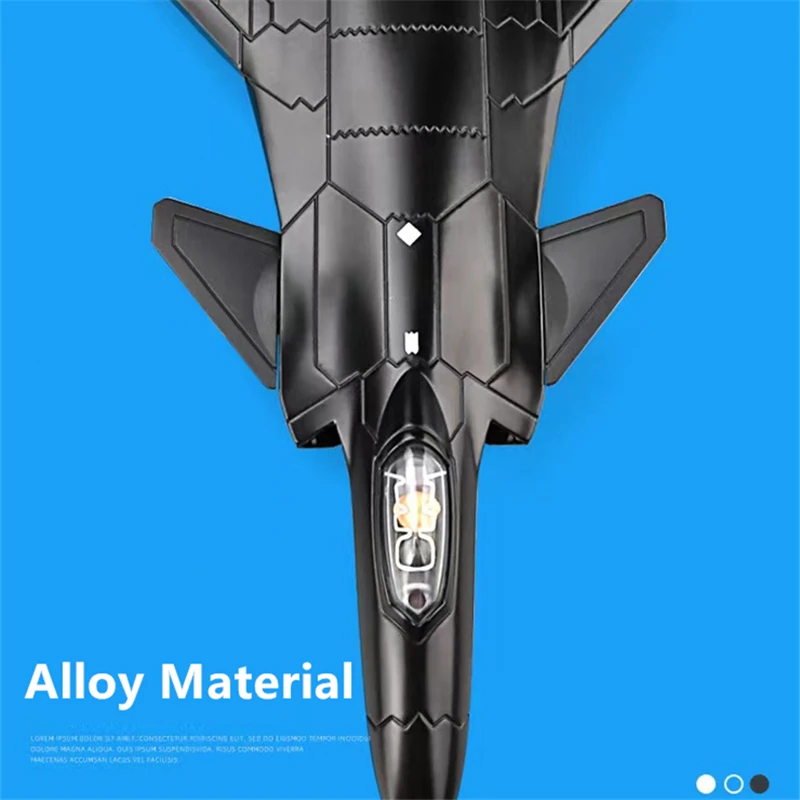 NEW Chengdu J-20 Alloy Stealth Fighter Aircraft Airplane Model Simulation Metal Fighter Battle Plane Model Sound Light Kids Gift